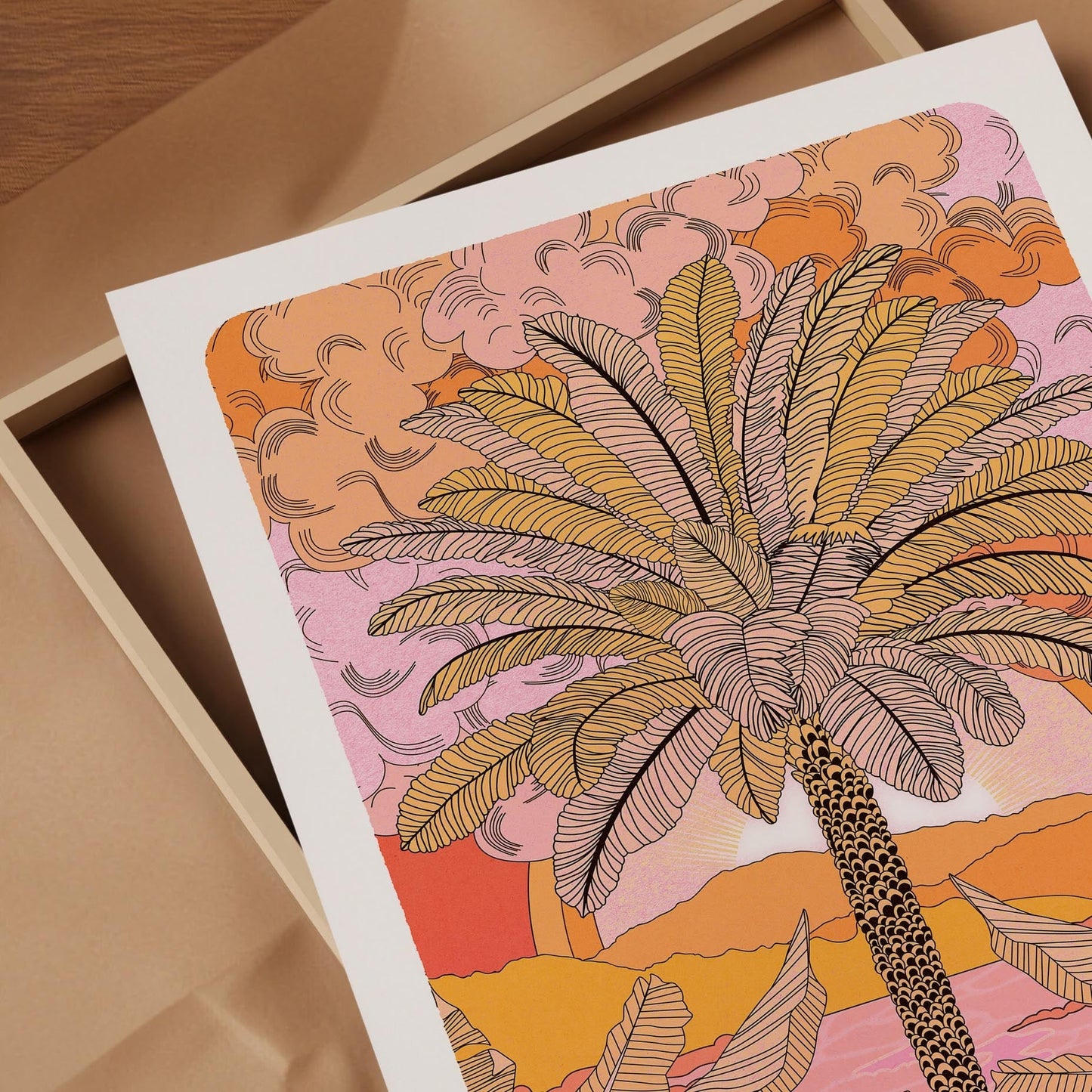 'Sunset Palm' Art Print-2