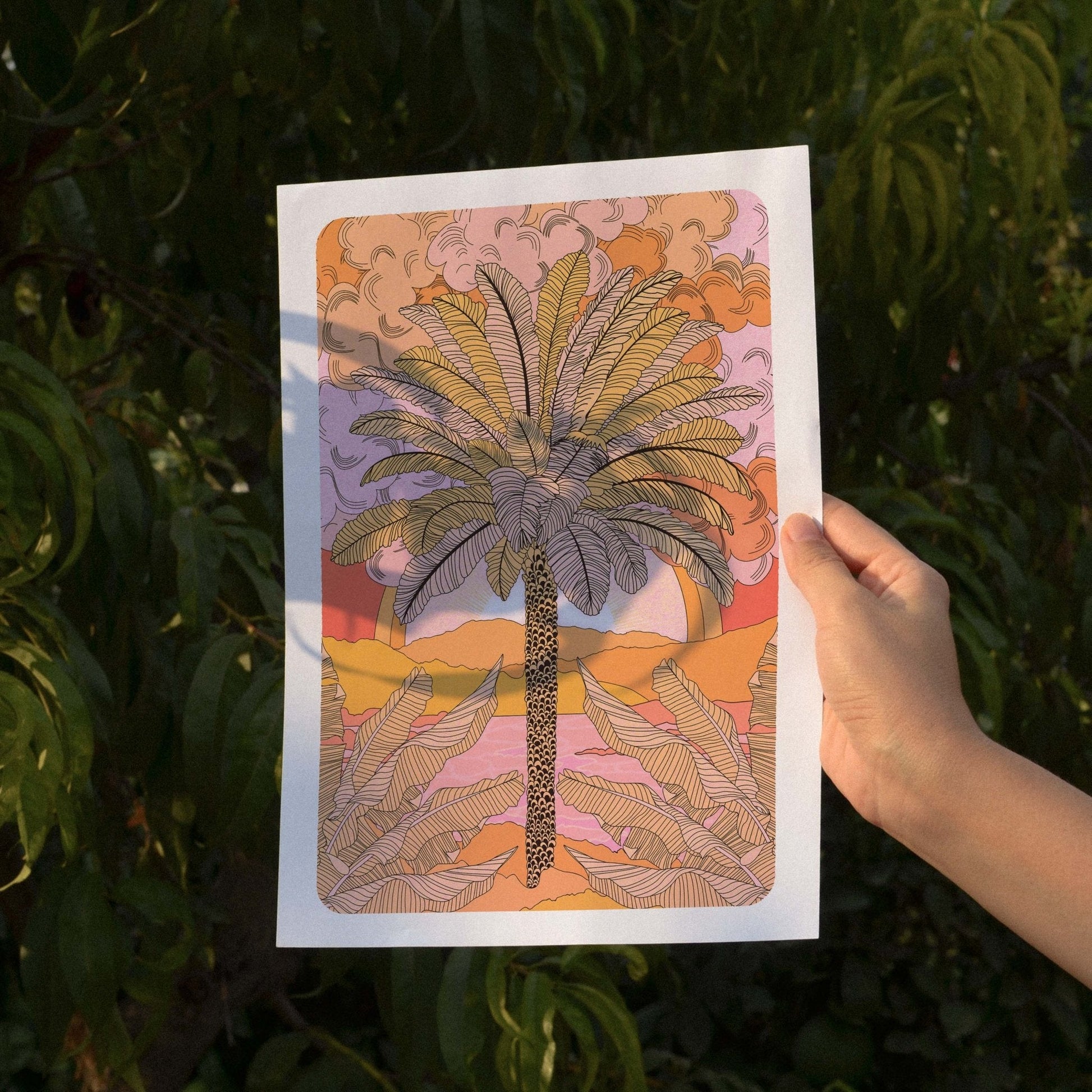 'Sunset Palm' Art Print-3