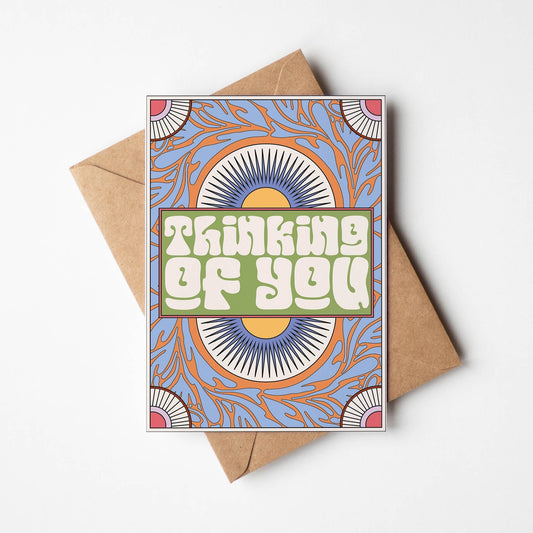 'Thinking Of You' Boho A6 Greetings Card | Fully Recycled-0