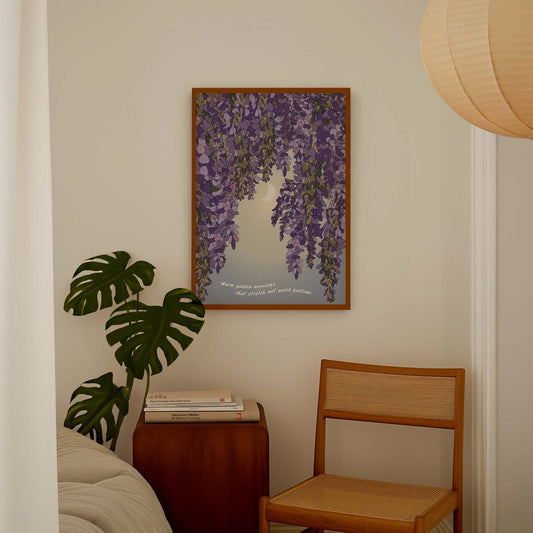 'Wisteria and Moon' Art Print-0