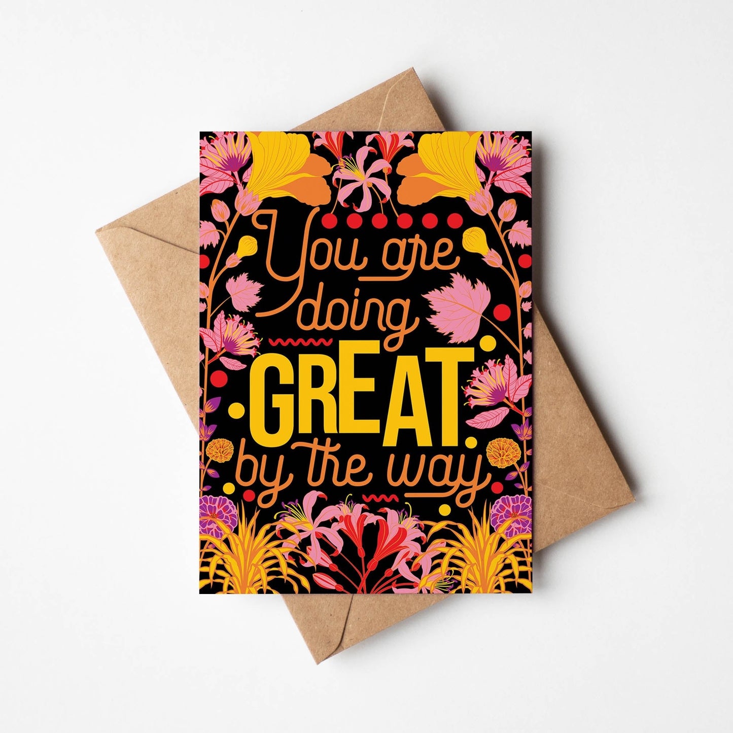 'You Are Doing Great' Botanical A6 Greetings Card | Fully Recycled-0