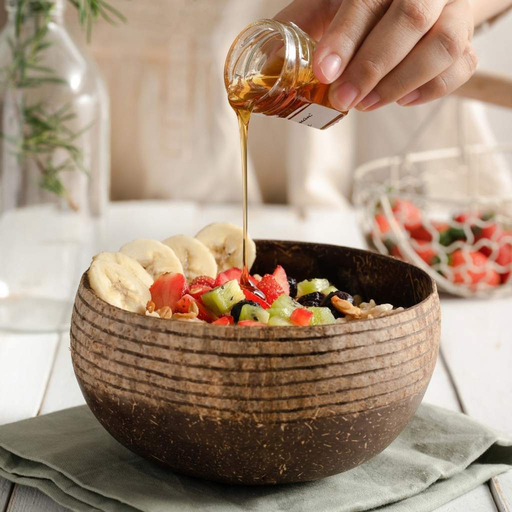 Patterned Coconut Bowl & Spoon Single Set-3